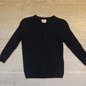 Kate Spade New York Live Colorfully Black Button Down Cardigan Sweater